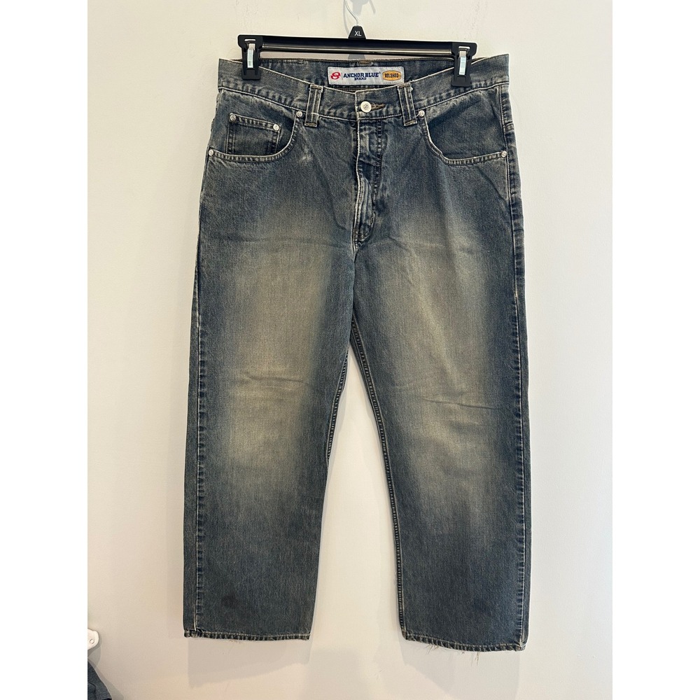 Anchor Blue Relaxed Fit Jeans Mens 33x30 Medium Wash Blue Denim Vintage 90s Y2K